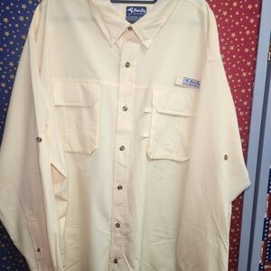**Bass Pro Shops Men’s Button-Up Fishing Shirt — Cream**
